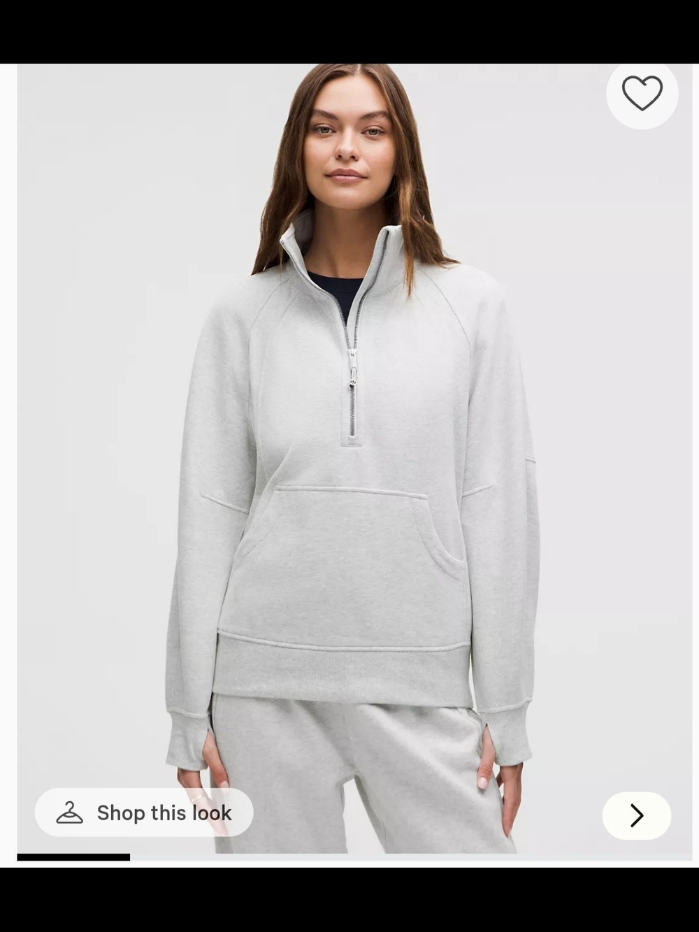 Lululemon NWT M/L Scuba Oversized Funnel Neck Half Zip Sweatshirt - Heather Gray